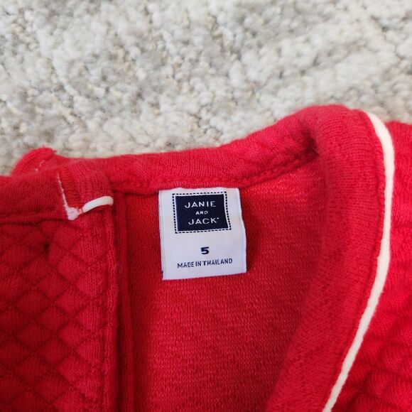 Janie and Jack girls short sleeve romper red size 5 - Picture 2 of 7